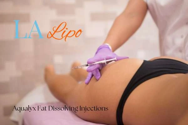 Woman having fat dissolving injections Wiltshire on thighs