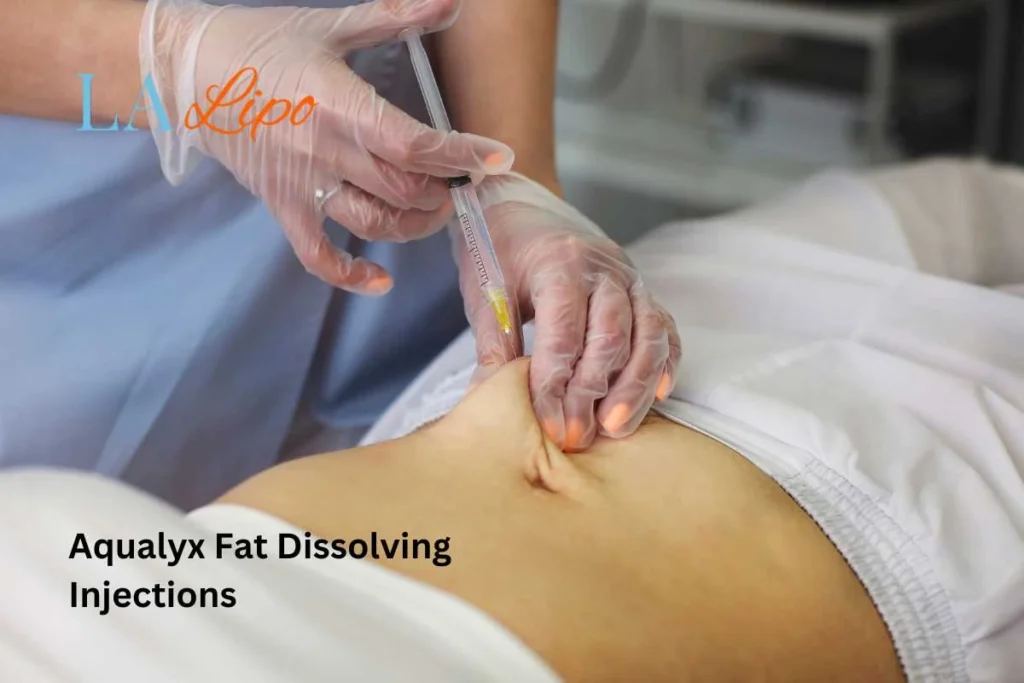 woman having fat dissolving injections Wiltshire in the stomach