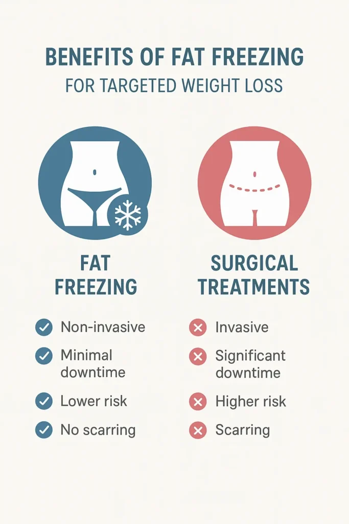 graphic showing the benefits of fat freezing Wiltshire
